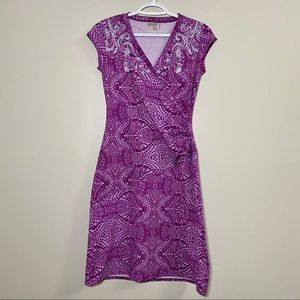 Athleta Paisley Faux Wrap Dress Purple XS